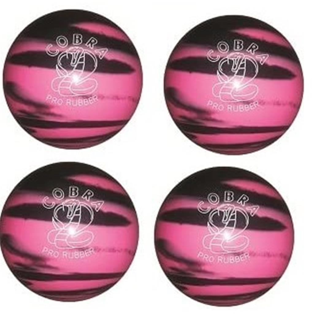 EPCO Candlepin Bowling Balls - Cobra Pro Rubber - Pink & Black (4 1/2 inch- 2lbs. 6oz.) 4 Balls