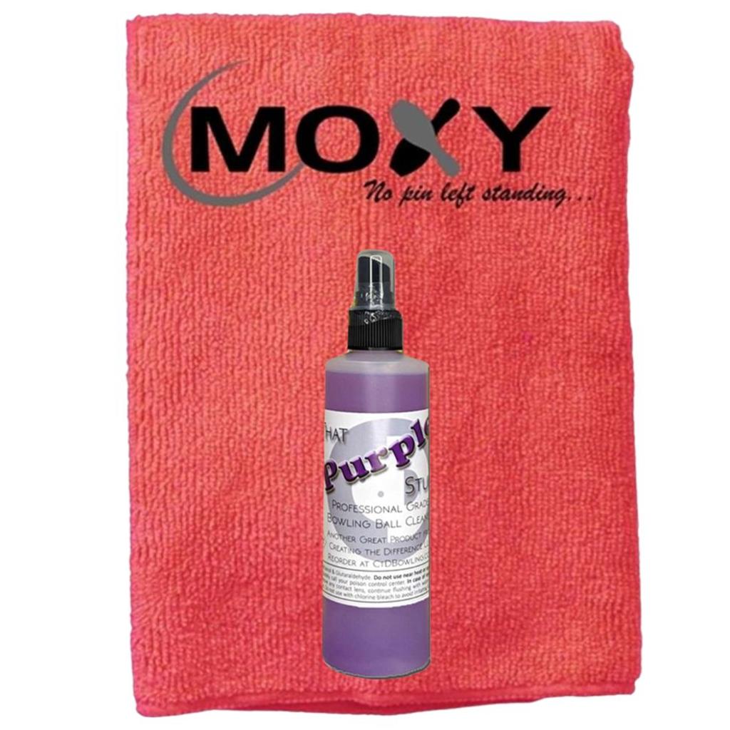 That Purple Stuff Bowling Ball Cleaner 8oz Spray Bottle with Moxy Micro Fiber Cleaning Towel (Red)