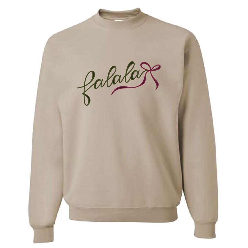 Fa La La Christmas Bow Womens Crewneck - Multiple Colors