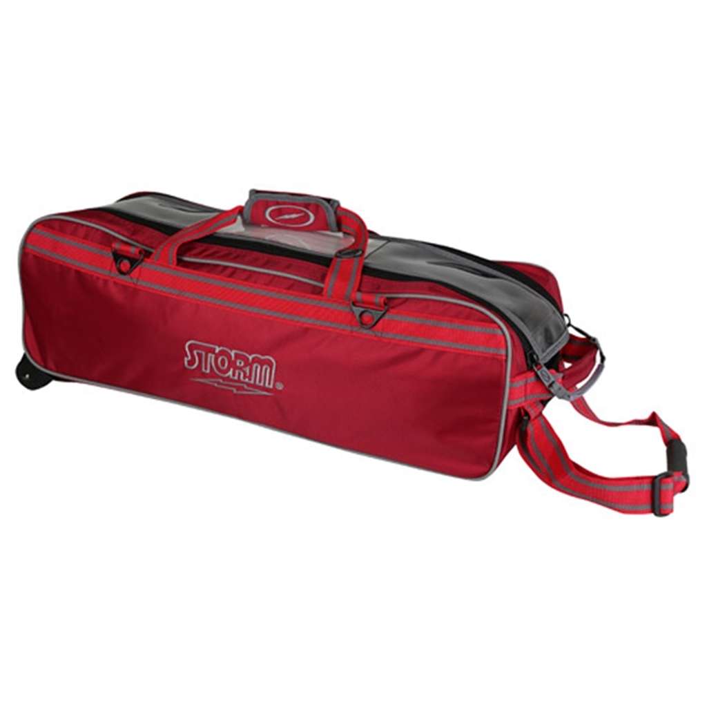 Storm Tournament 3 Ball Tote Roller Bowling Bag- No Pockets- Red